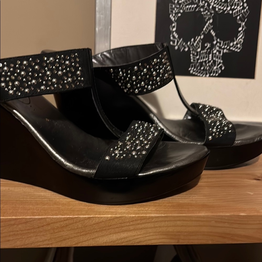 Browns studded platform slip on shoes